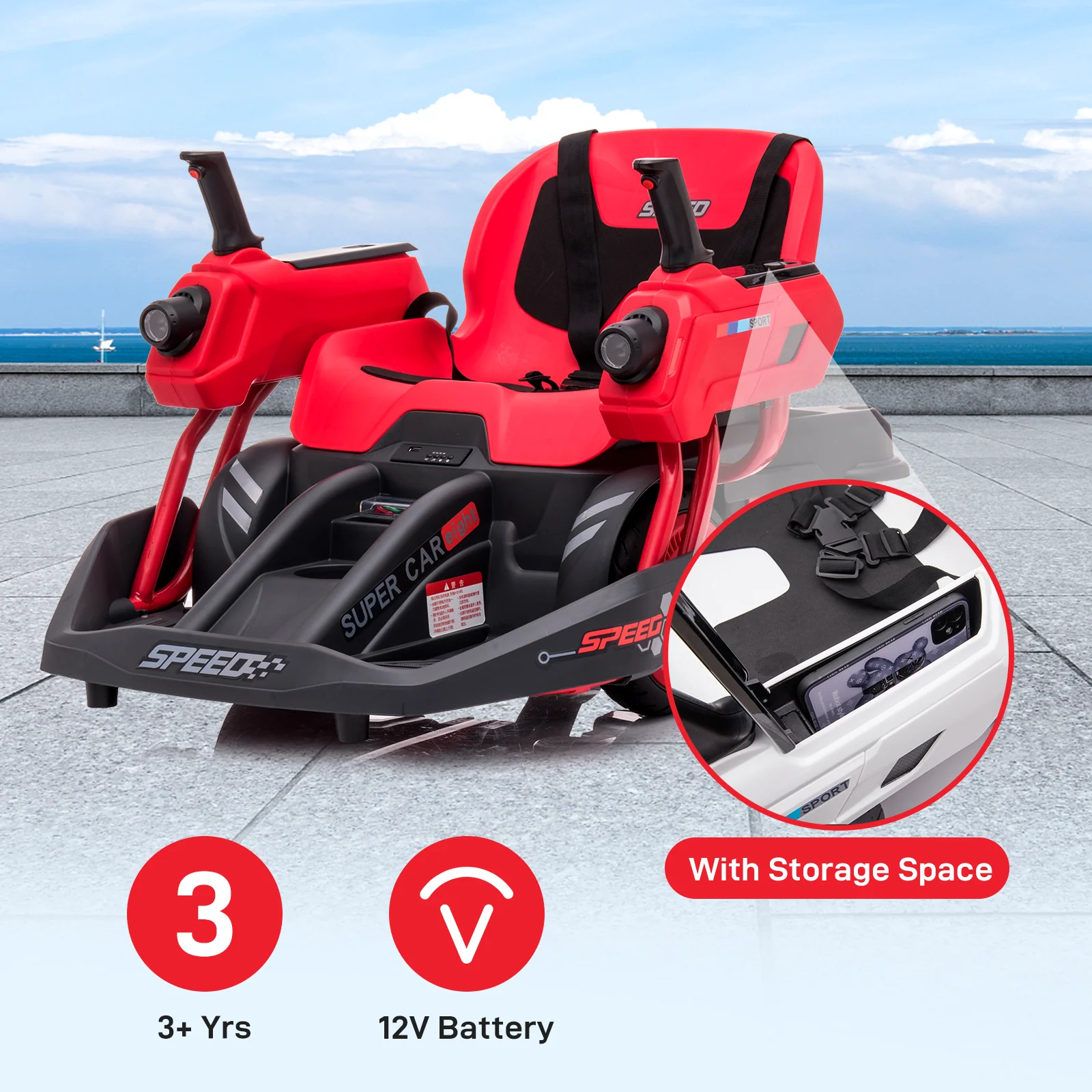 360° Rotating Ride-On Car for Kids with Dual Steering Control and Remote - Image 4