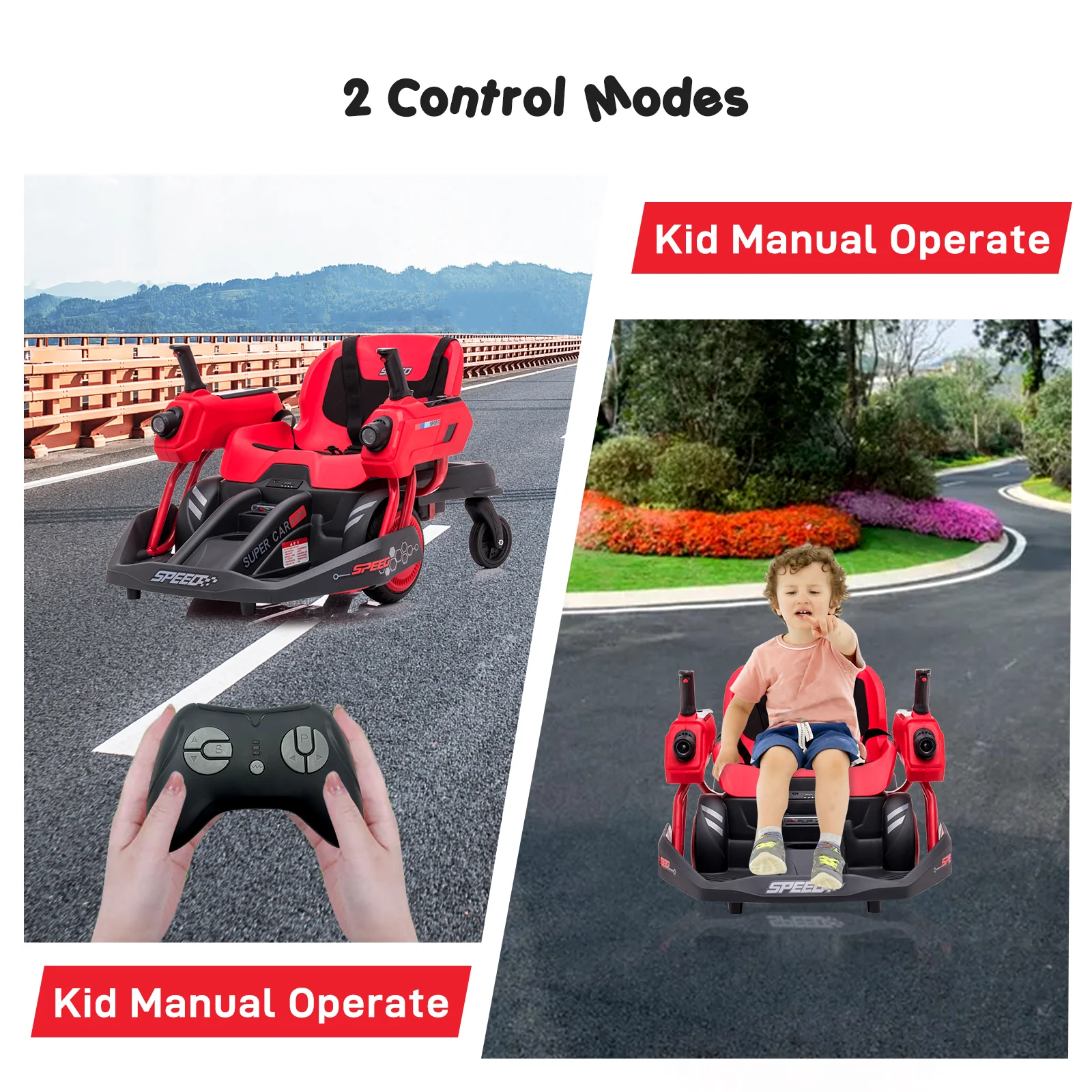 360° Rotating Ride-On Car for Kids with Dual Steering Control and Remote - Image 5
