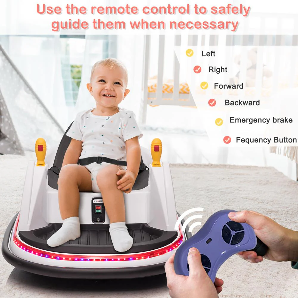 360 Spin Electric Bumper Car for Kids with LED Lights - 6V Battery Powered - Image 16