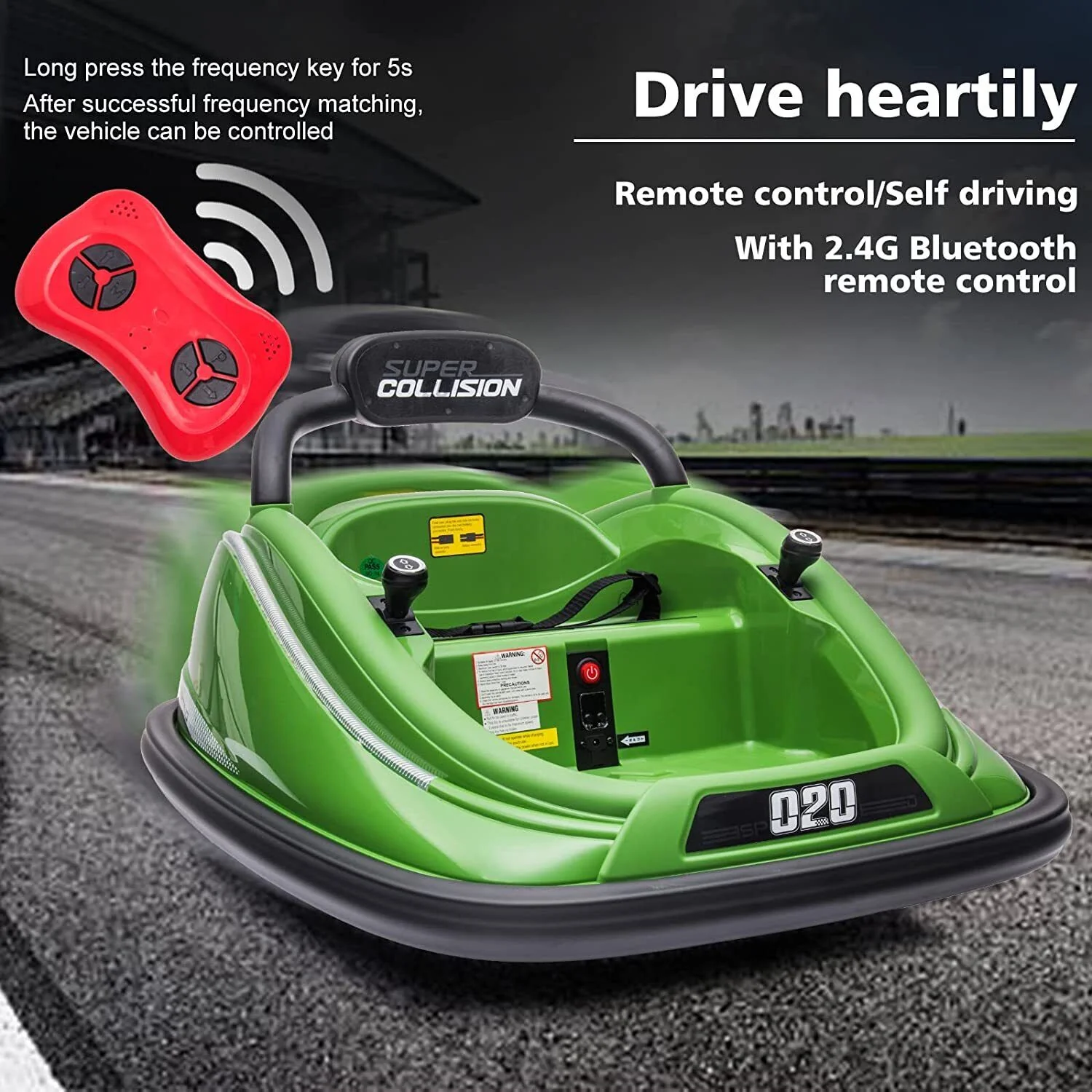 360° Spin Electric Bumper Car for Kids with Remote Control - 12V Toy Vehicle - Image 12