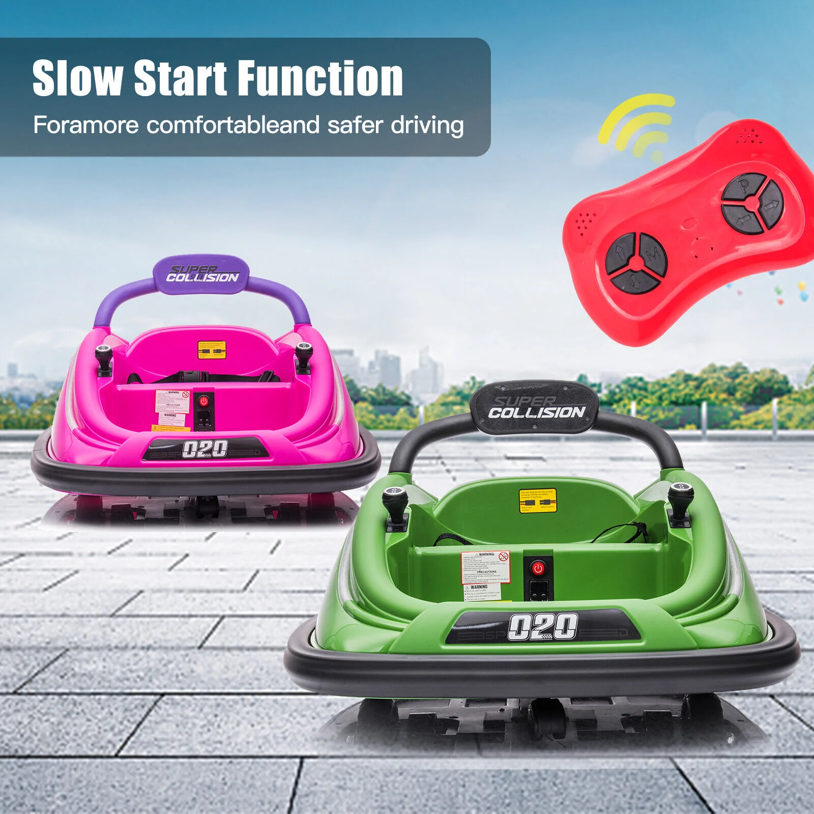 360° Spin Electric Bumper Car for Kids with Remote Control and LED Lights - Image 3