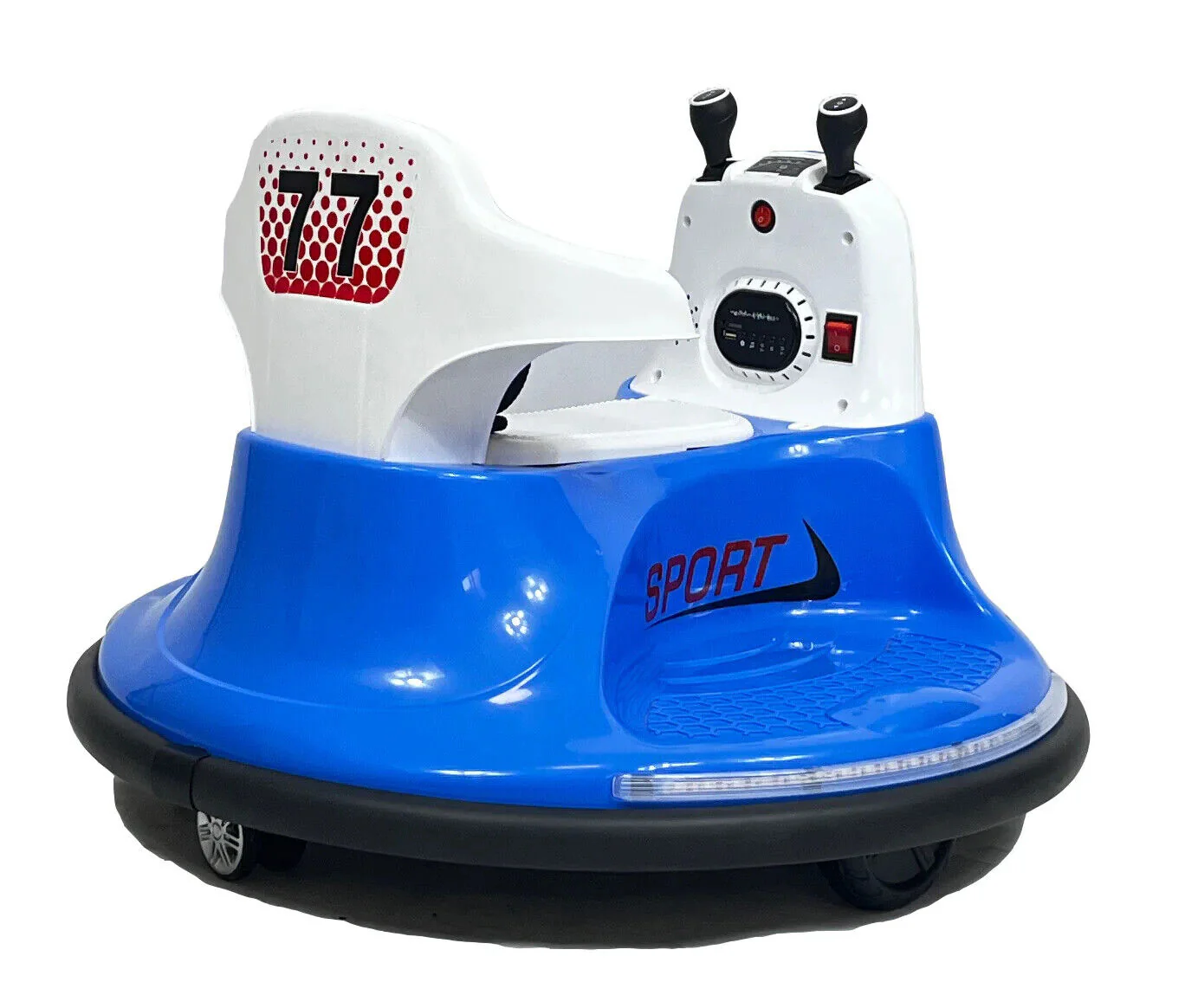 360 Spin Electric Bumper Car for Kids with Remote Control - Blue, Ages 2-5 - Image 3