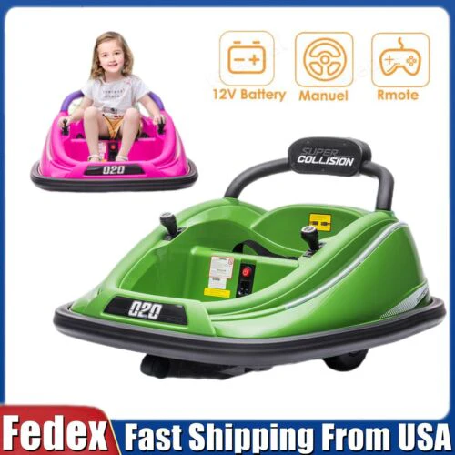 360° Spin Electric Ride-On Car for Kids with Remote Control - Bumper Vehicle Toy (12V) - Image 2