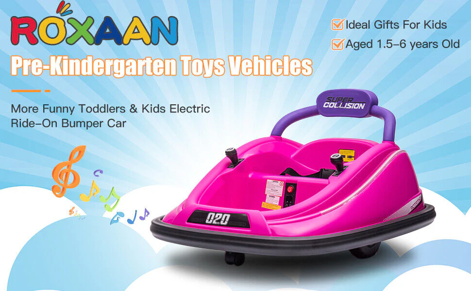 360° Spin Electric Ride-On Car for Kids with Remote Control - Bumper Vehicle Toy (12V) - Image 26