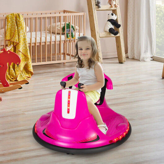 360 Spin Pink Electric Ride On Car for Kids and Toddlers - 6V Bumper Vehicle - Image 4