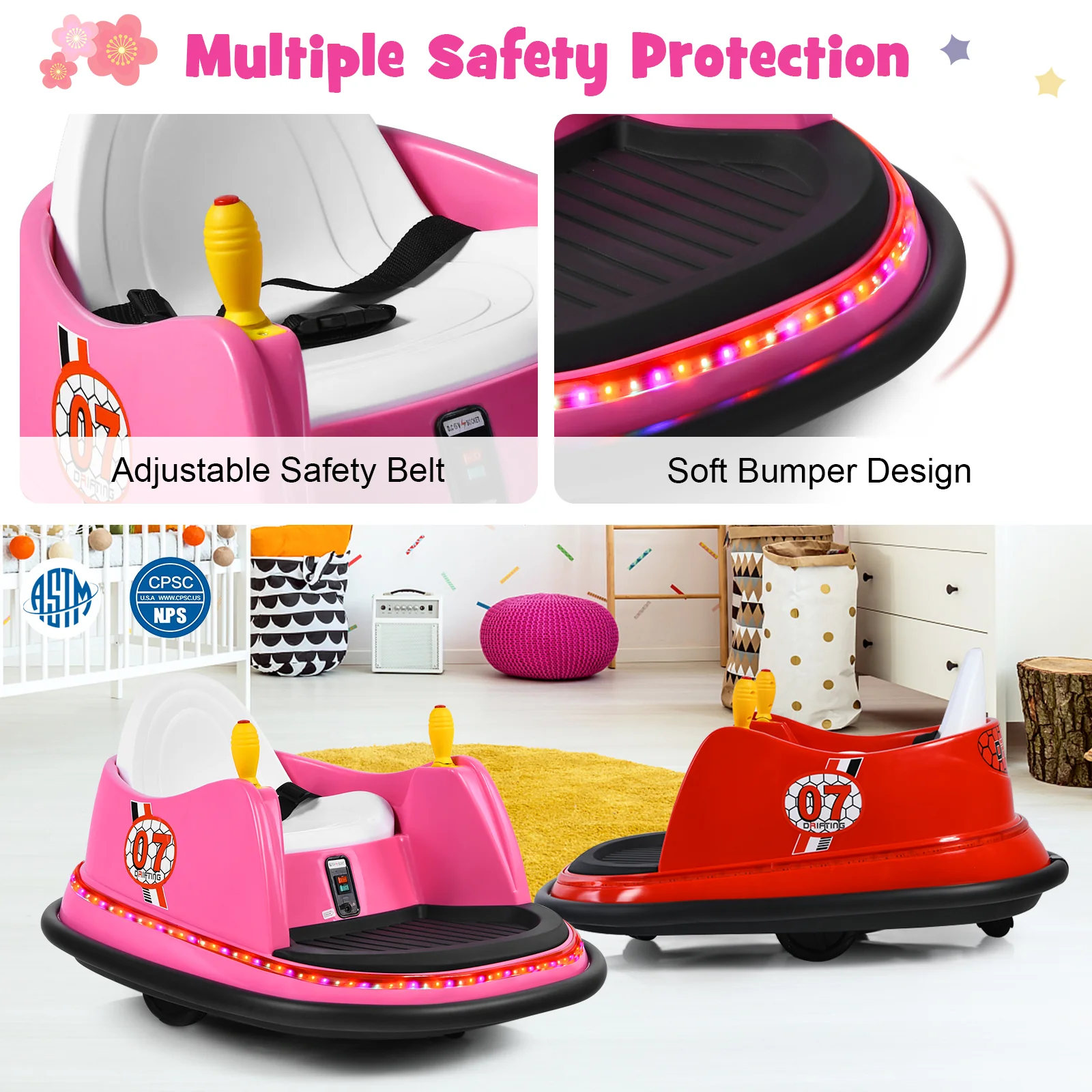 360° Spin Race Bumper Car Ride-On Toy for Kids with Remote Control - 12V Vehicle - Image 20