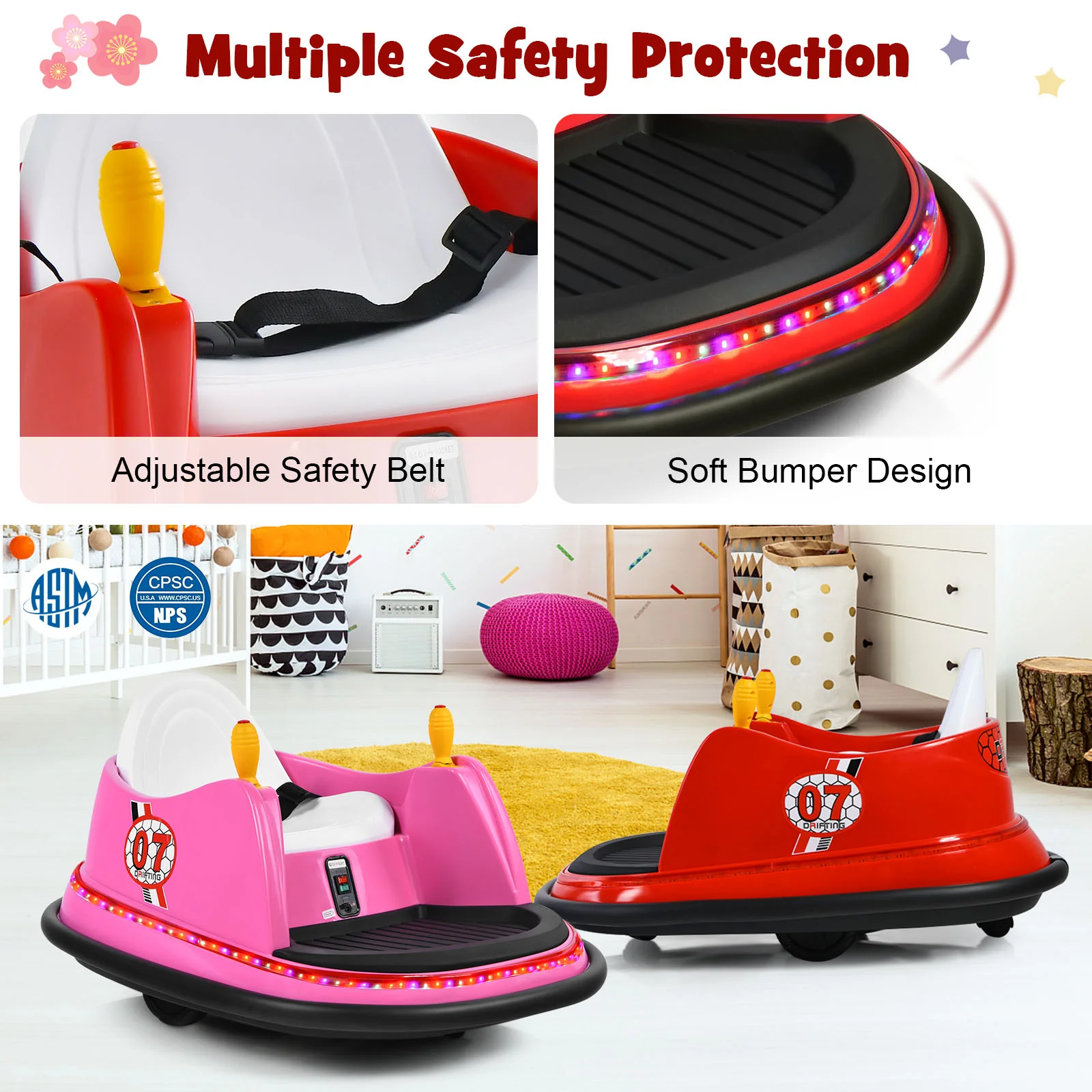 360° Spin Race Bumper Car Ride-On Toy for Kids with Remote Control - 12V Vehicle - Image 34