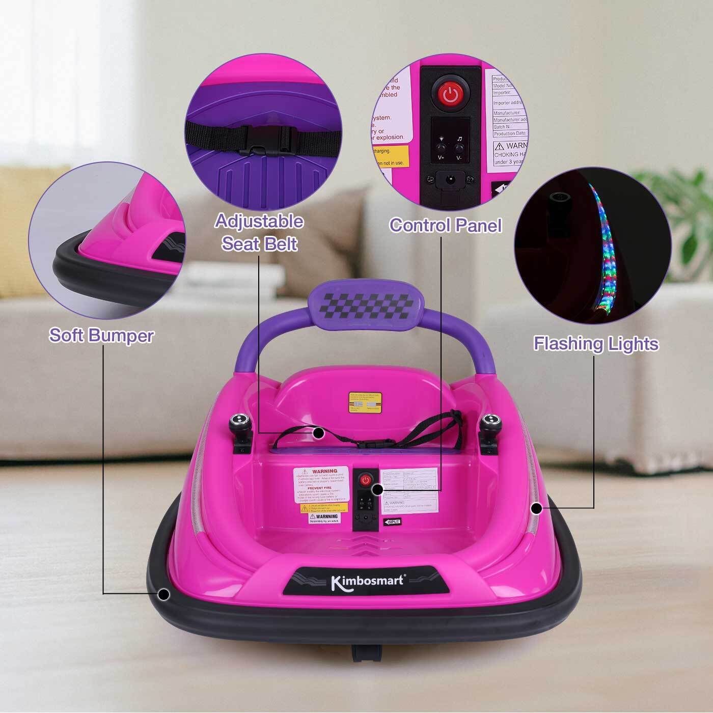 360° Spin Race Car for Kids with Remote Control and LED Lights - 6V Bumper Car Ride-On - Image 9