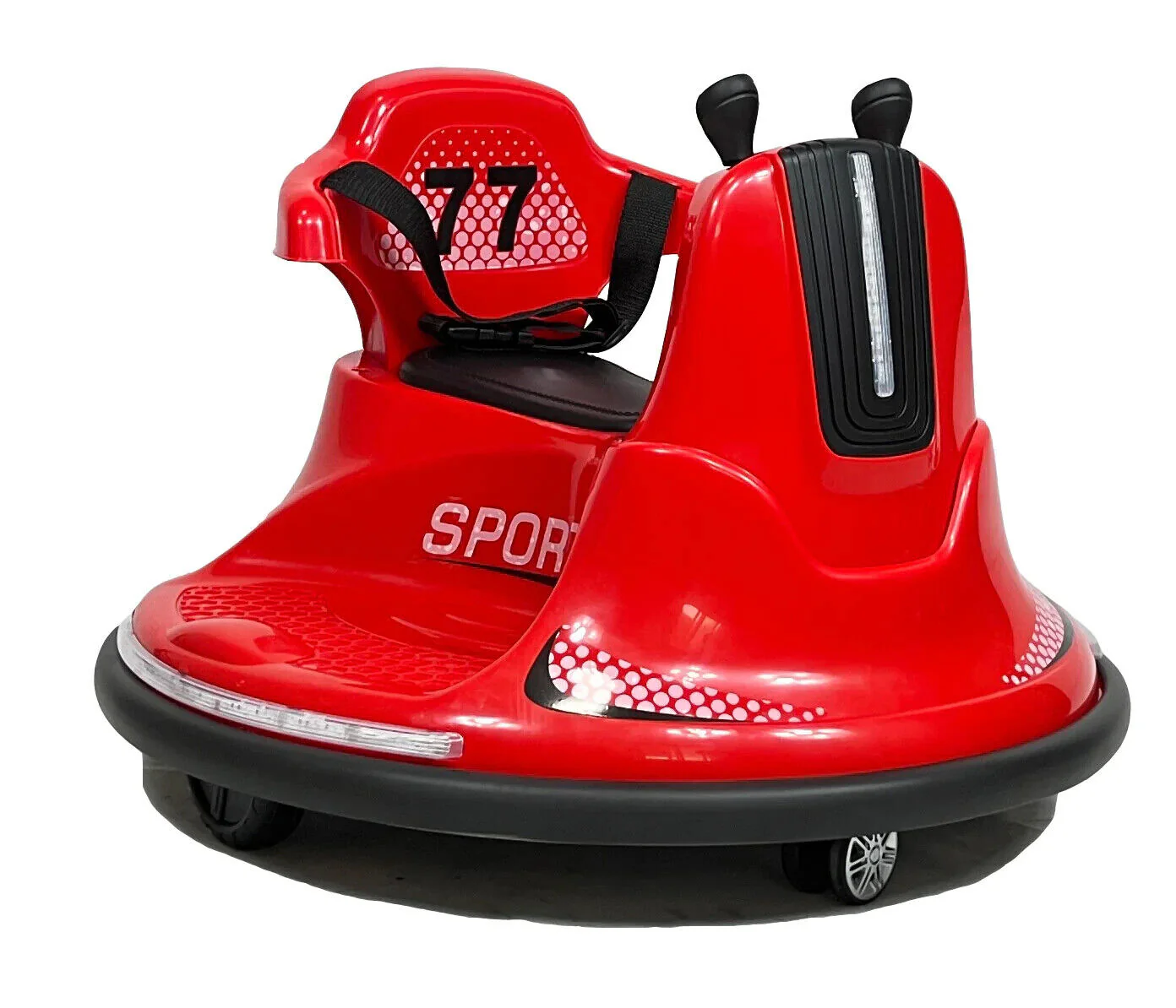 360 Spin Red Electric Bumper Car for Kids with Remote Control - Ages 2-5 - Image 3