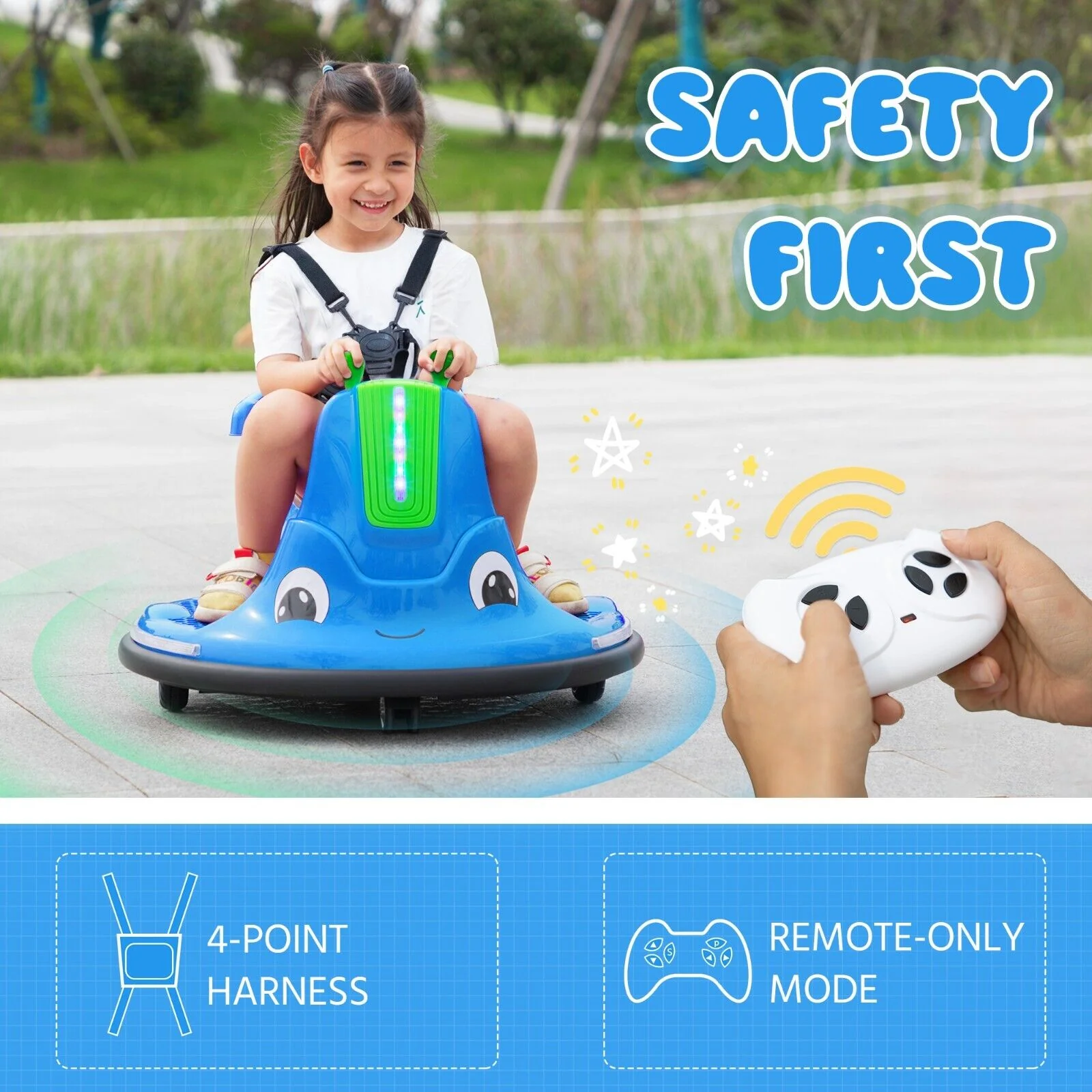 360° Spinning Bumper Car Electric Vehicle with Remote Control and Lights - Image 13