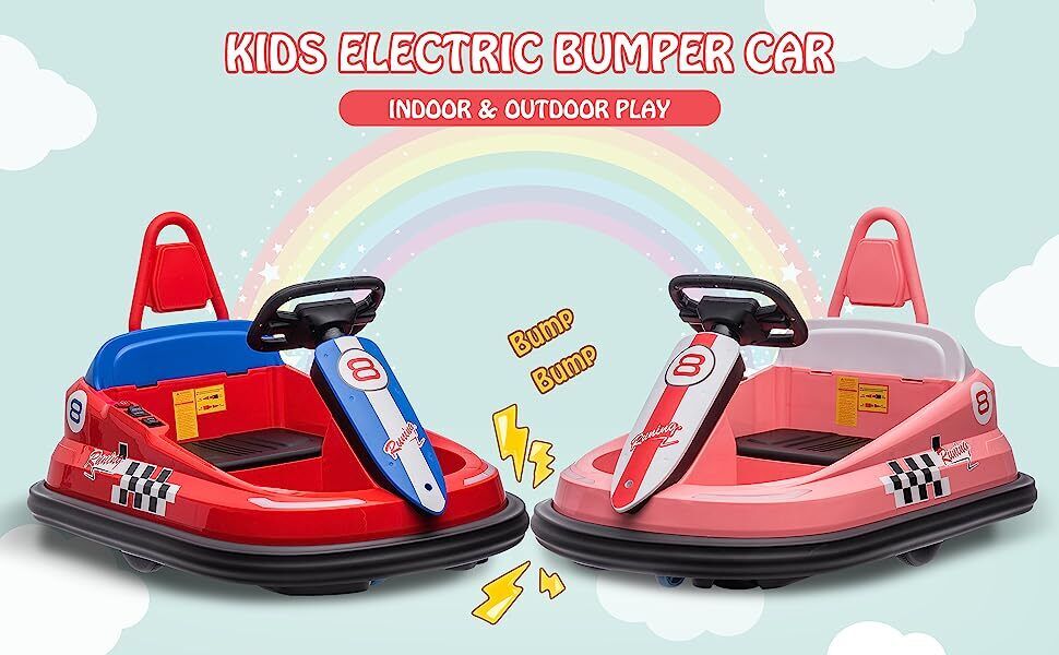 360° Spinning Electric Ride-On Bumper Car for Kids and Toddlers with 2-Speed Control - Image 11