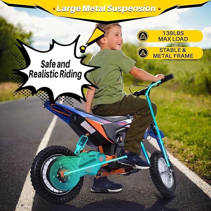 36V 650W Kids Electric Dirt Bike Motocross Motorcycle with 7MPH Max Speed - Image 24