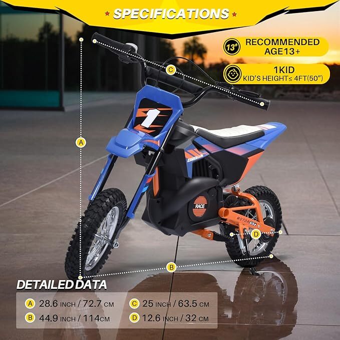 36V 650W Kids Electric Dirt Bike Motocross Motorcycle with 7MPH Max Speed - Image 25