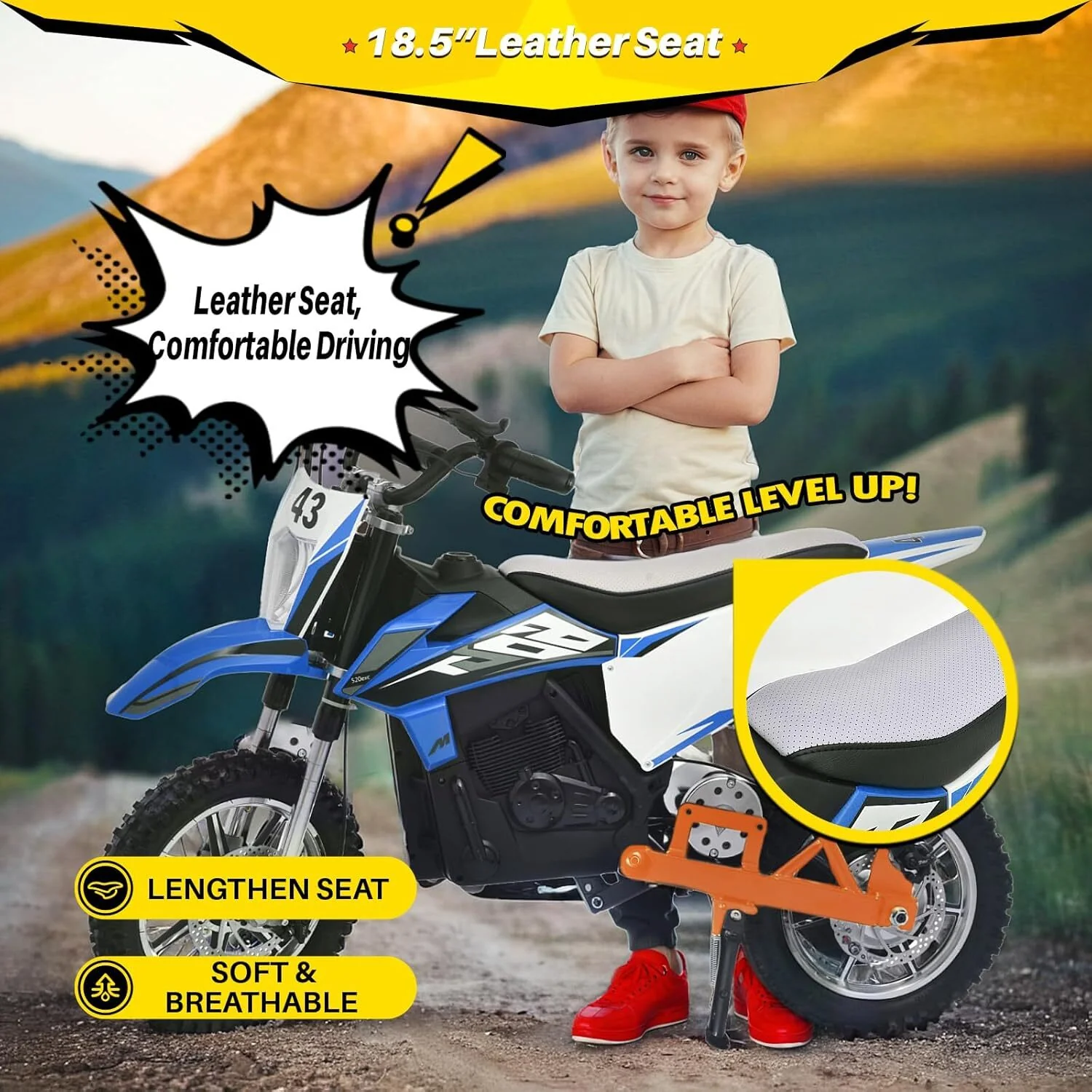 36V 650W Kids Electric Dirt Bike Motocross Motorcycle with 7MPH Max Speed - Image 7