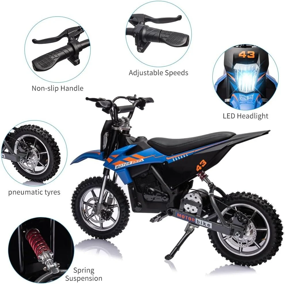36V 500W Electric Dirt Bike for Kids 6+ with Brushed Motor - Image 5