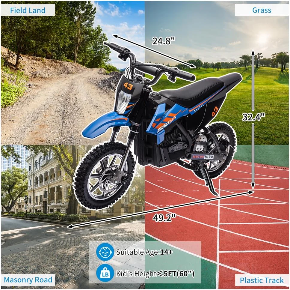 36V Electric Off-Road Bike for Children, Ride-on Motorbike 500W Brushed Engine Adjustable Speed - Image 6