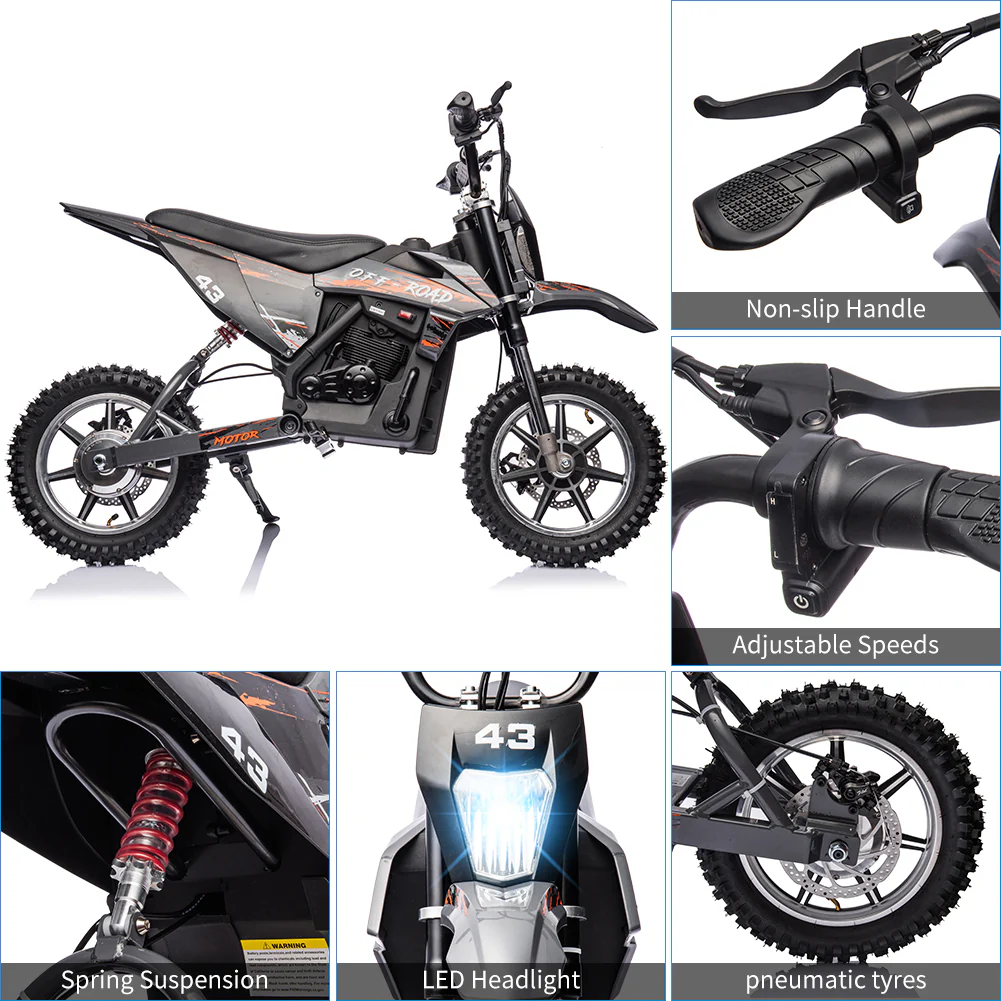 36V Electric Ride-On Dirt Bike with Front and Rear Brakes for Teens - Image 11