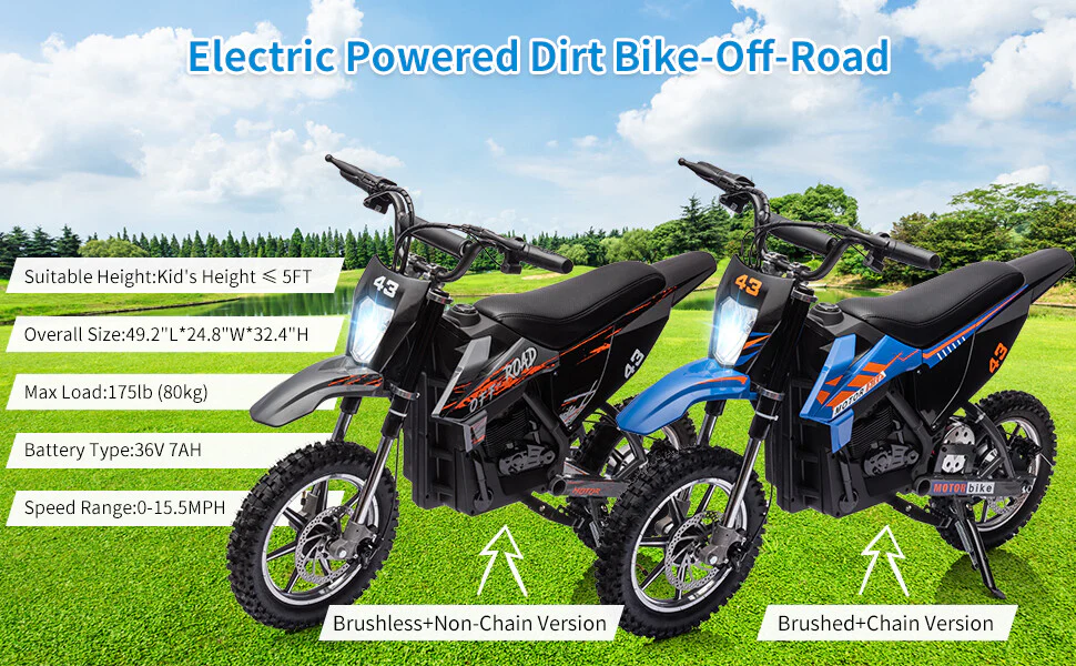 36V Electric Ride-On Dirt Bike with Front and Rear Brakes for Teens - Image 5