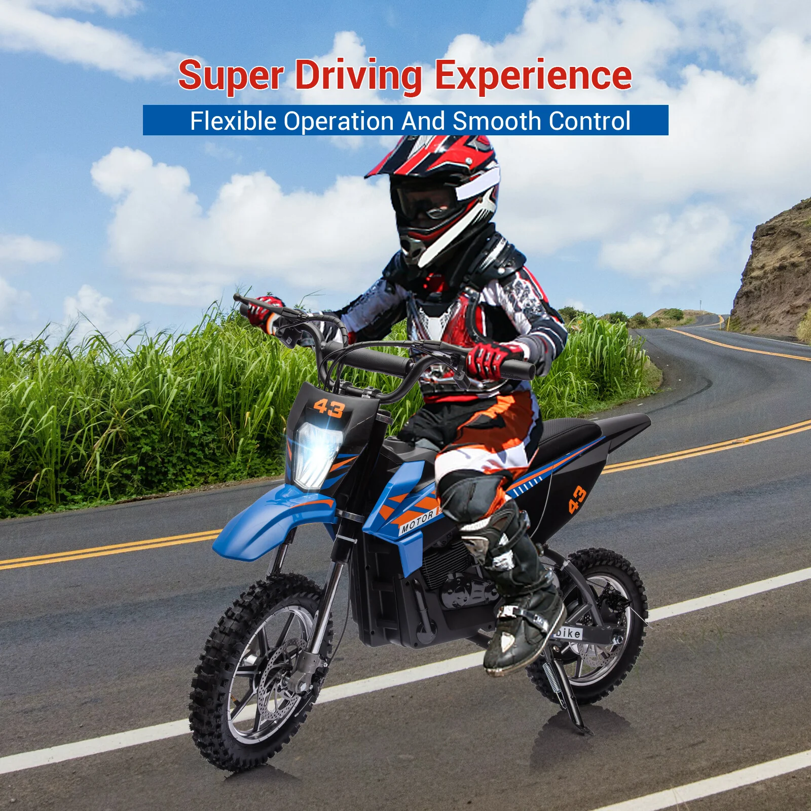 36V High Power Kids Electric Dirt Bike Motorcycle with LED Light Ride-On - Image 11