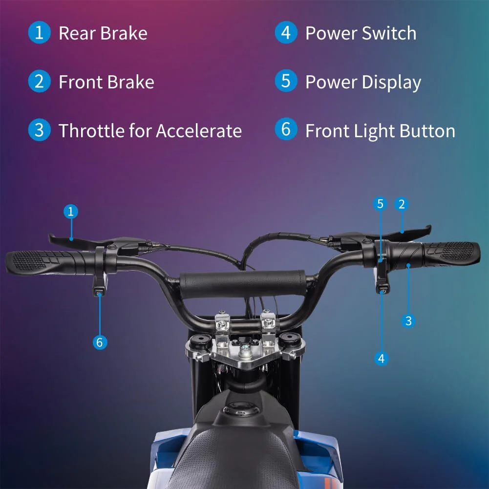 36V 500W Electric Off-Road Dirt Bike for Kids with Disc Brakes - Image 4