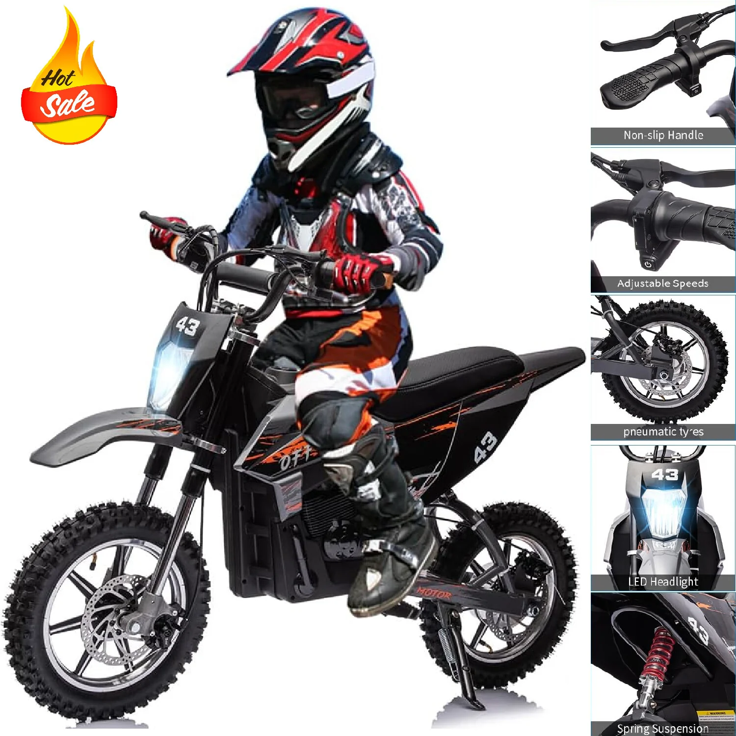 36V Electric Off-Road Dirt Bike for Kids, Battery Powered Ride On Motorcycle - Image 14