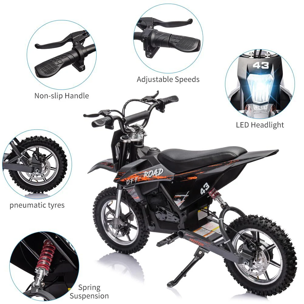 36V Electric Off-Road Dirt Bike for Kids, Battery Powered Ride On Motorcycle - Image 9