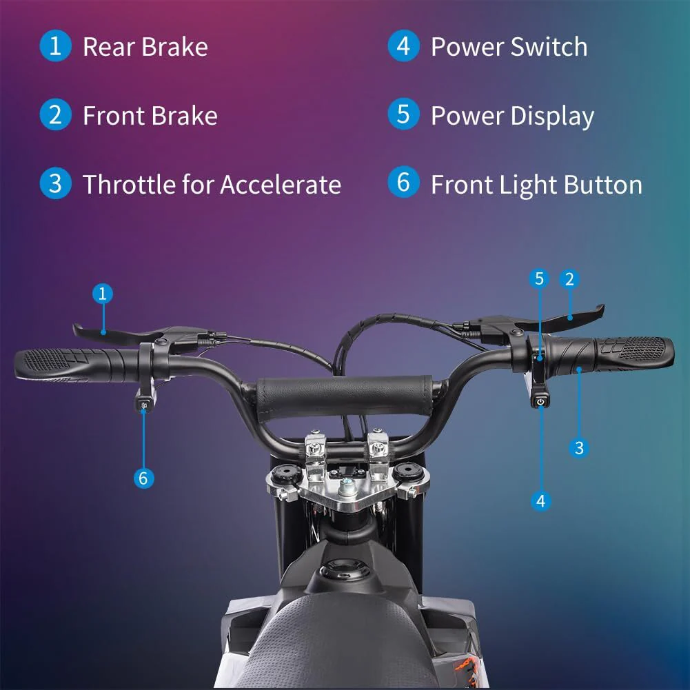 36V Electric Kids Off-Road Dirt Bike with 15.5 MPH Speed - Image 11