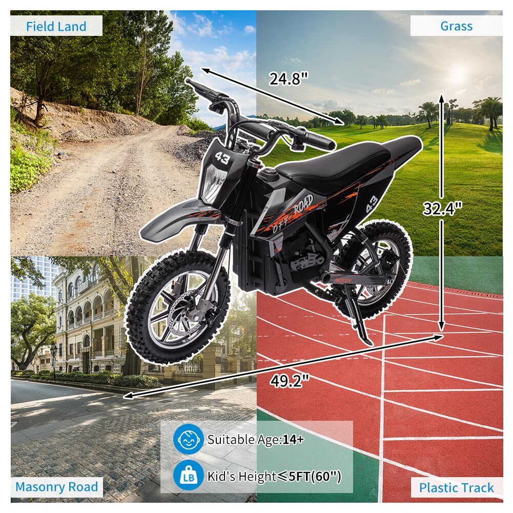 36V Electric Kids Off-Road Dirt Bike with 15.5 MPH Speed - Image 13