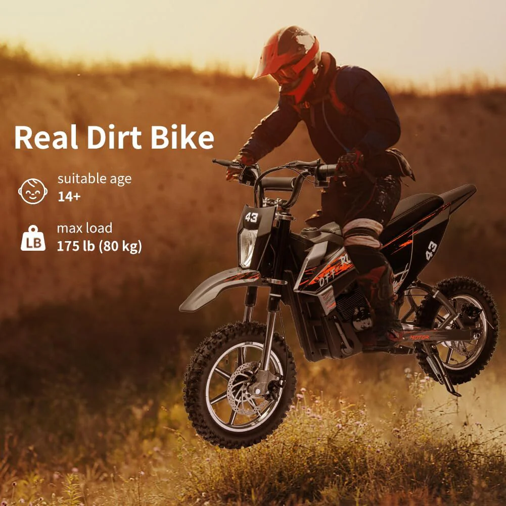 36V Electric Kids Off-Road Dirt Bike with 15.5 MPH Speed - Image 3