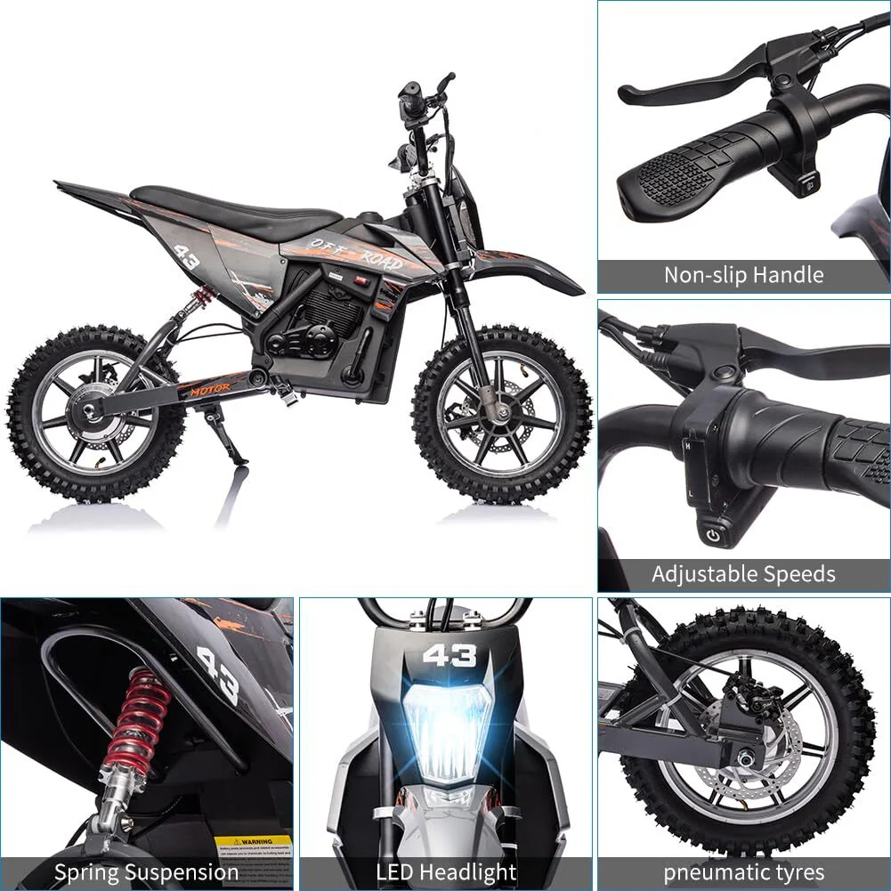 36V Electric Kids Off-Road Dirt Bike with 15.5 MPH Speed - Image 4