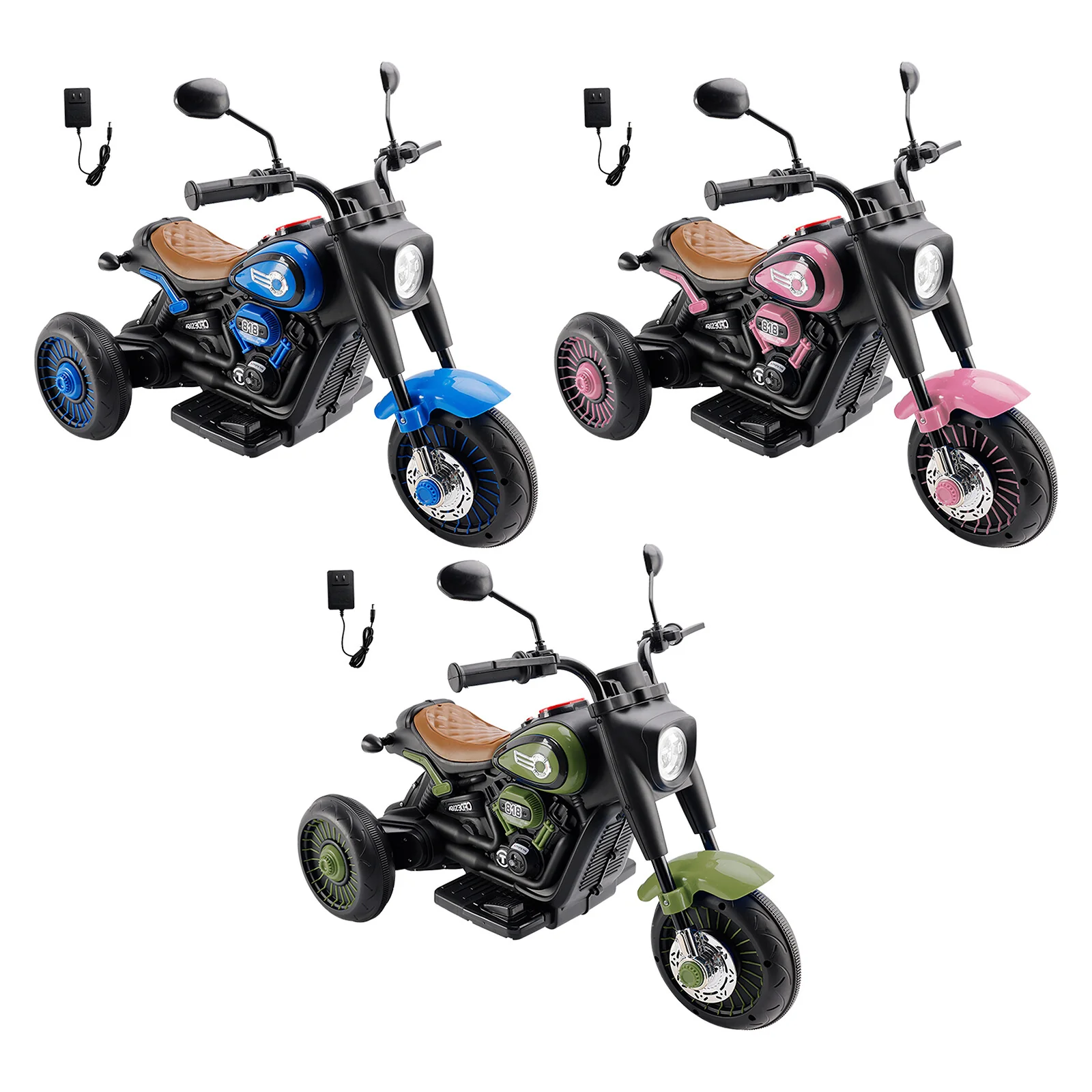6V Electric 3-Wheel Ride-On Motorcycle Toy for Kids with Colorful Lights and Music - Image 7