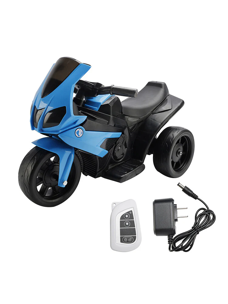 3-Wheel 6V Electric Ride-On Motorcycle for Kids with Remote Control and LED Lights Blue - Image 10