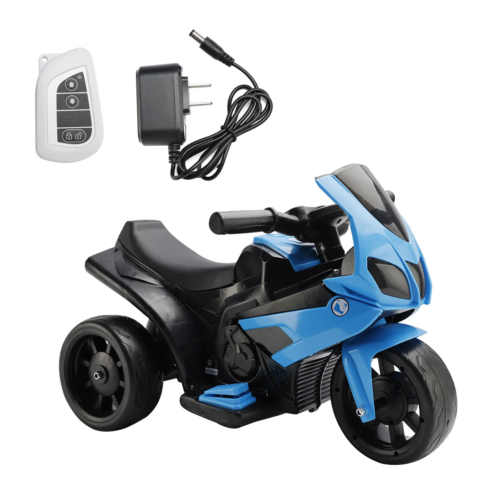 3-Wheel 6V Electric Ride-On Motorcycle for Kids with Remote Control and LED Lights Blue - Image 11