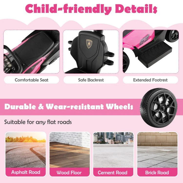 3-in-1 Licensed Kids Ride-On Push Car Toy with Removable Handle and Guardrail - Image 10
