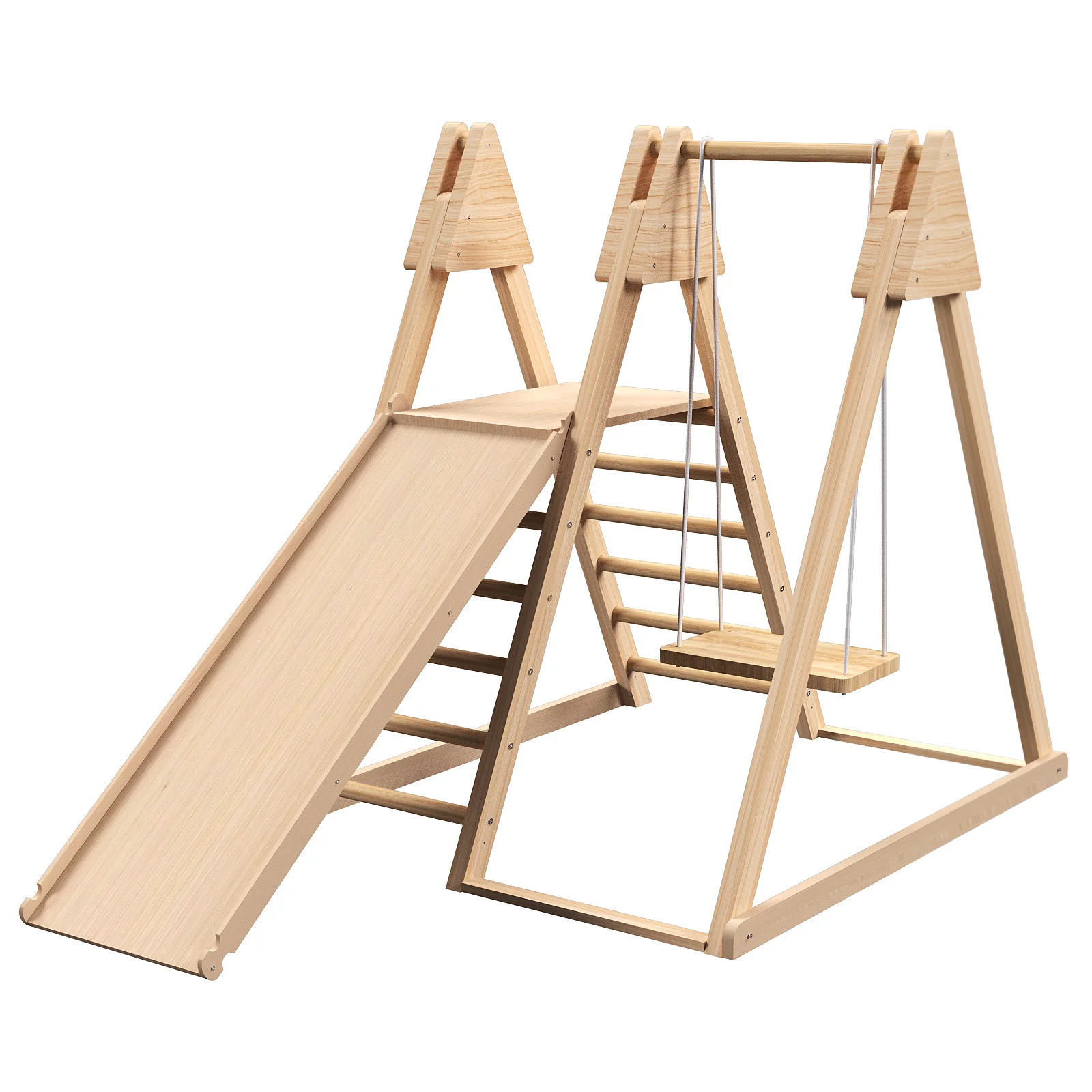 4-in-1 Indoor Jungle Play Gym with Baby Swing, Slide, and Ladder - Image 7