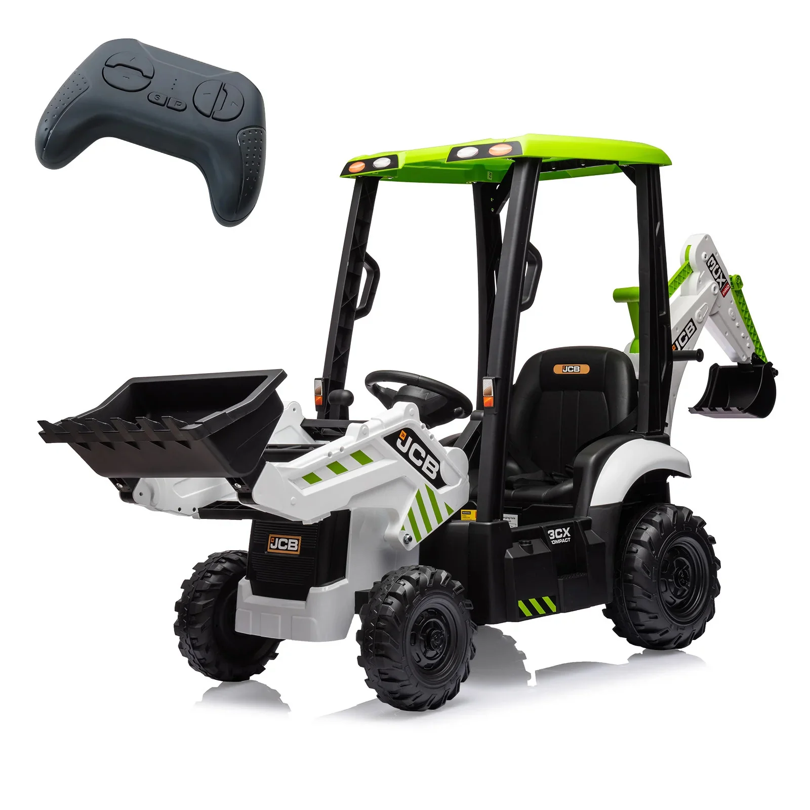 12V Kids Electric Ride-On Excavator and Bulldozer Vehicle with Remote Control - Image 2