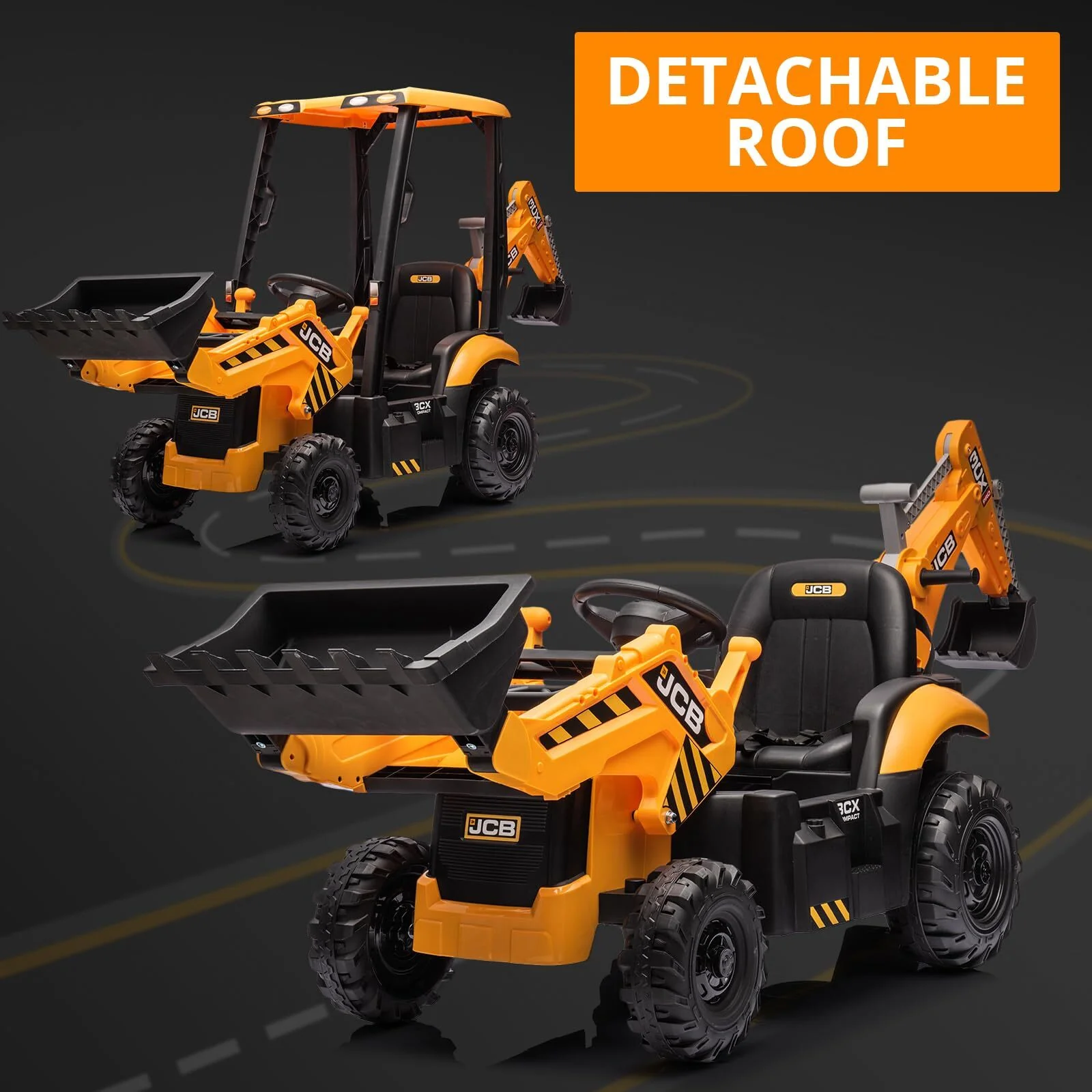 4-in-1 Ride-On Electric Excavator and Bulldozer for Kids with Remote Control - Image 7
