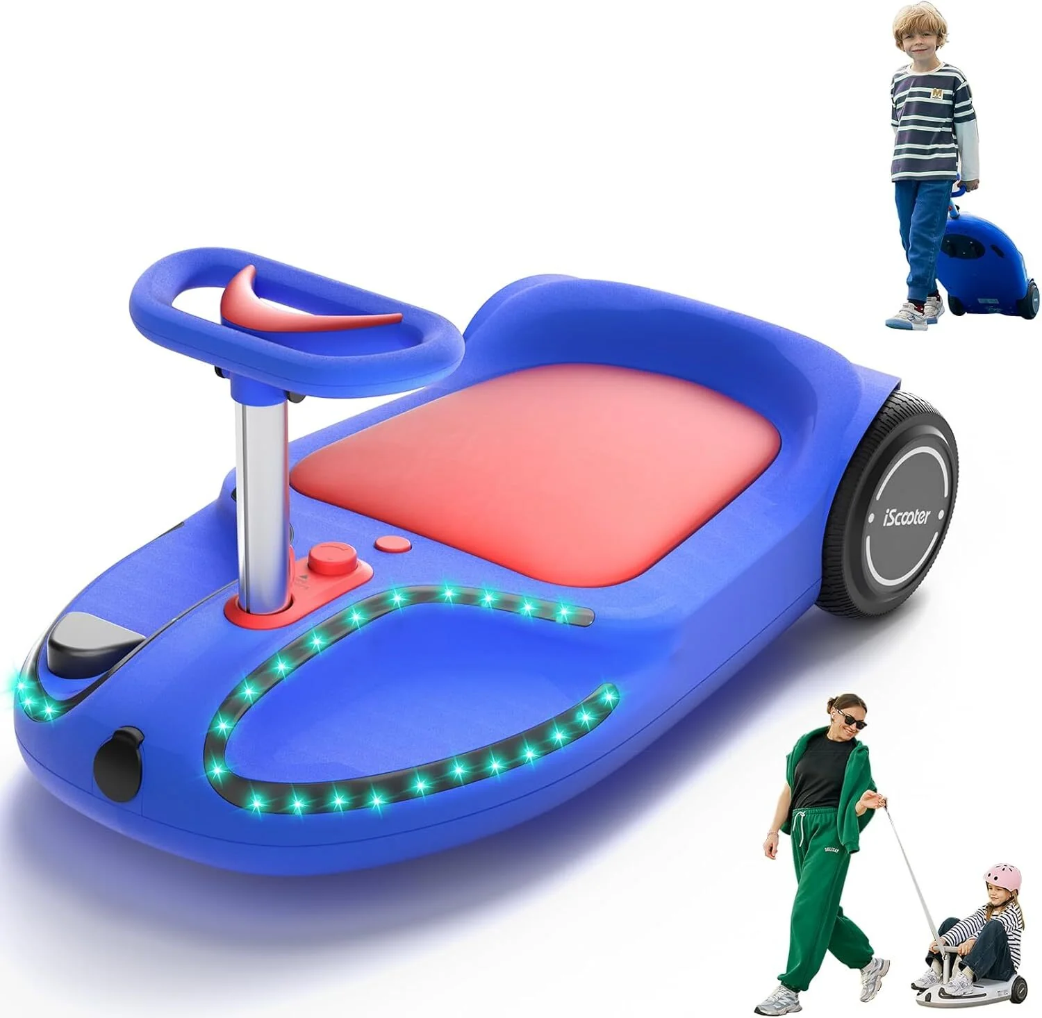4-in-1 TC3 Kids Electric Drifting Wiggle Car 21.6V with 3 Speed Modes and Bluetooth Music - Image 9