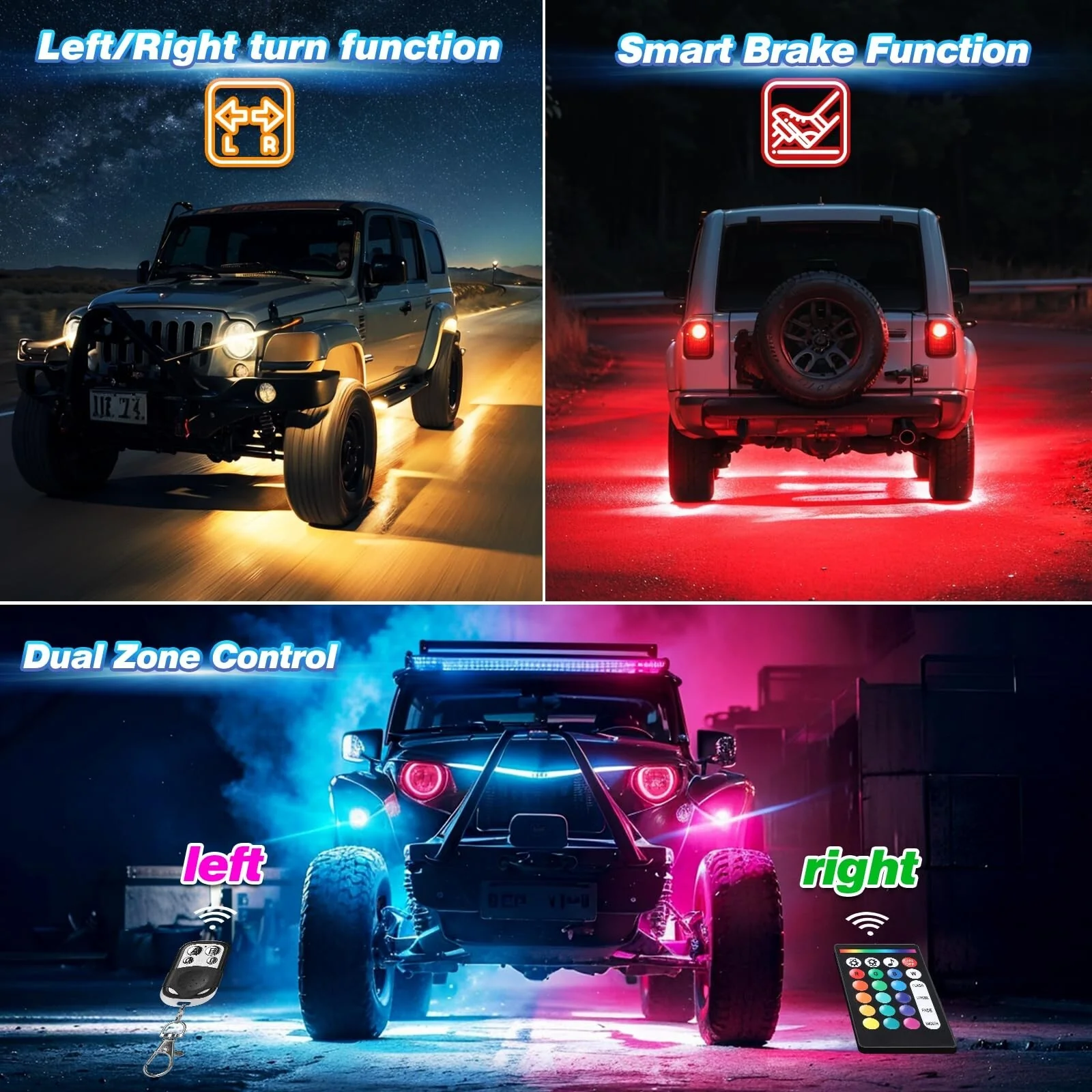 4-Pod Alloy LED Rock Lights Waterproof for ATV UTV Golf Cart Truck RZR SXS - Image 6