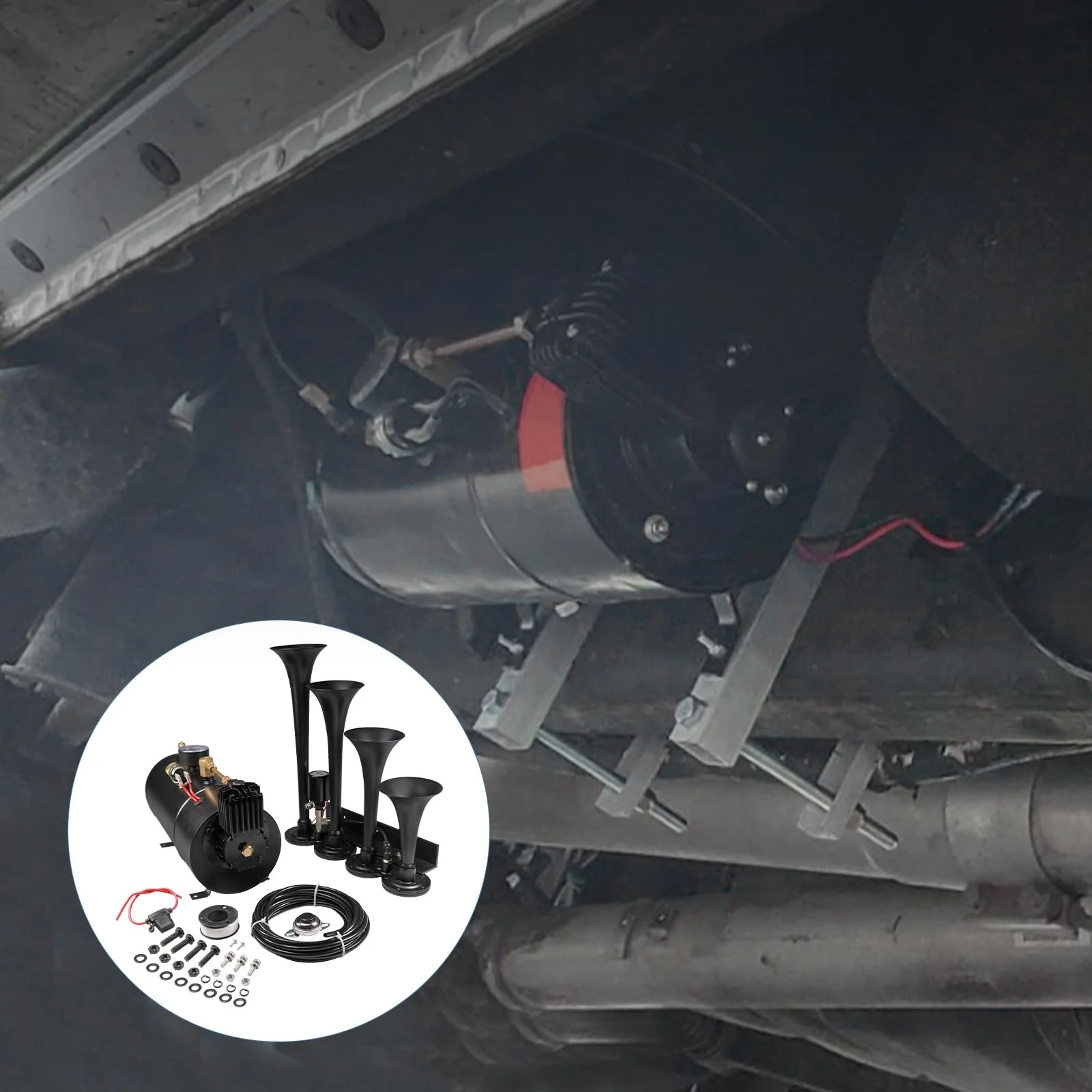 12V Complete Train and Trumpet Horn Kit for Cars, Trucks, SUVs, Jeeps, and RVs - Image 6