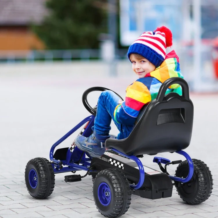 4-Wheel Pedal-Powered Ride-On Car with Adjustable Seat - Image 4