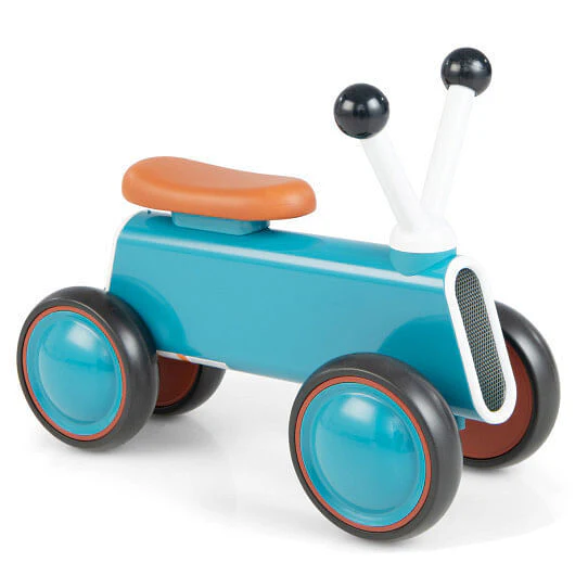 4-Wheel Blue Baby Balance Bike Without Pedals