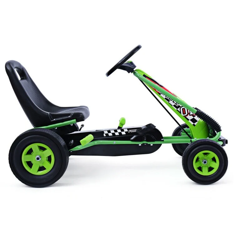 4-Wheel Pedal-Powered Kids Ride-On Go-Kart Racer Car for Outdoor Play - Image 10