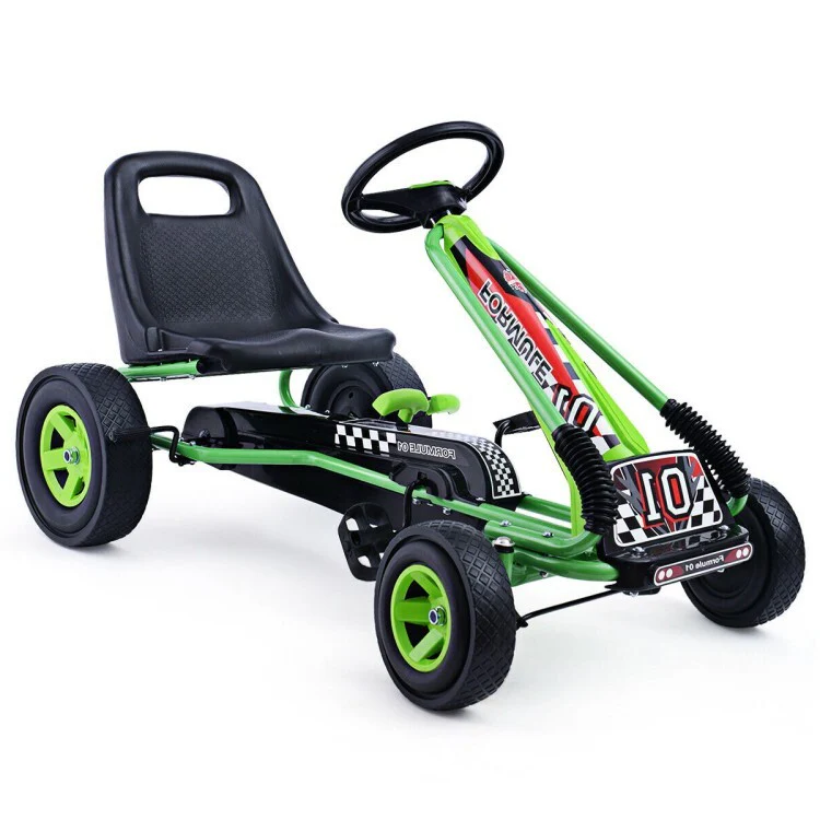 4-Wheel Pedal-Powered Kids Ride-On Go-Kart Racer Car for Outdoor Play - Image 11