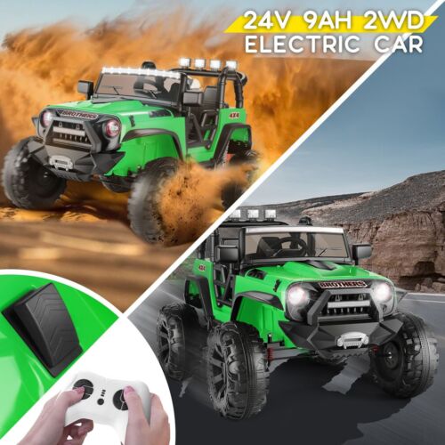 400W 2-Seater Electric Ride-On Jeep for Kids with LED Lights and 24V Power - Image 2