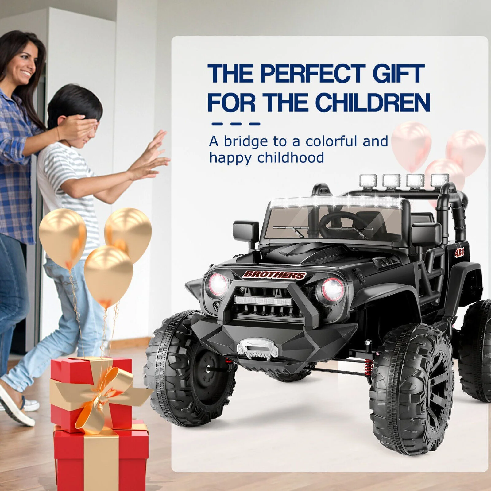 400W 2-Seater Electric Ride-On Jeep for Kids with LED Lights and Remote Control - Image 19