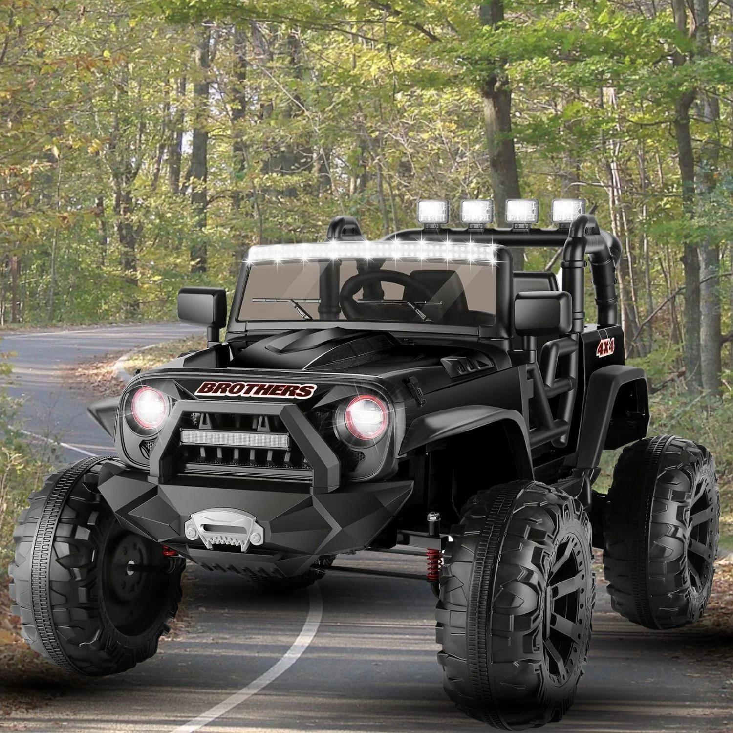 400W 2-Seater Electric Ride-On Jeep with LED Lights, MP3 Player, and Remote Control for Kids (24V) - Image 3