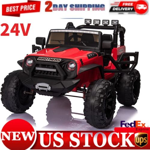 400W 2-Seater Electric Ride-On Jeep with LED Lights, MP3 Player, and USB Port for Kids (24V) - Image 2