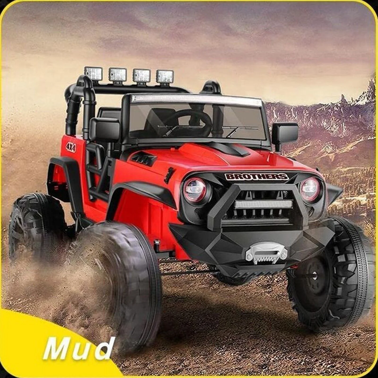 400W Electric JEEP Ride-On Toy Truck for Kids with Remote Control and MP3 - Red - Image 10