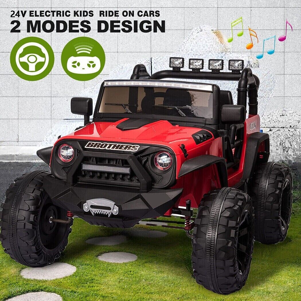 400W Electric JEEP Ride-On Toy Truck for Kids with Remote Control and MP3 - Red - Image 2
